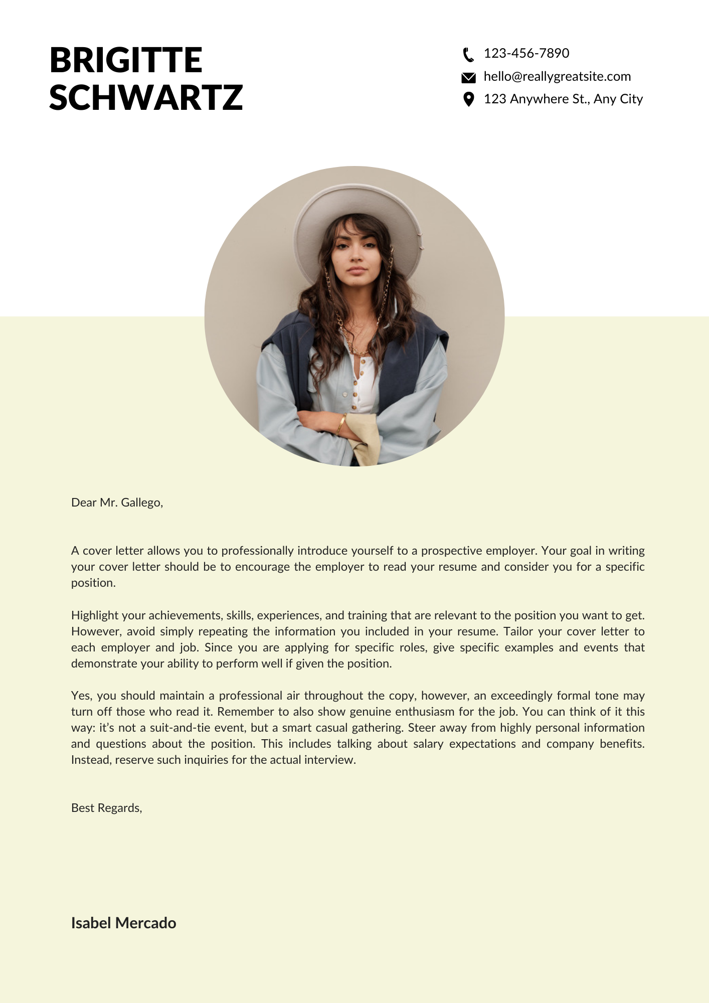 Elegant Introduction Cover Letter